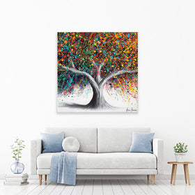 Tree Of Celebration Square Canvas Print wall art product Ashvin Harrison