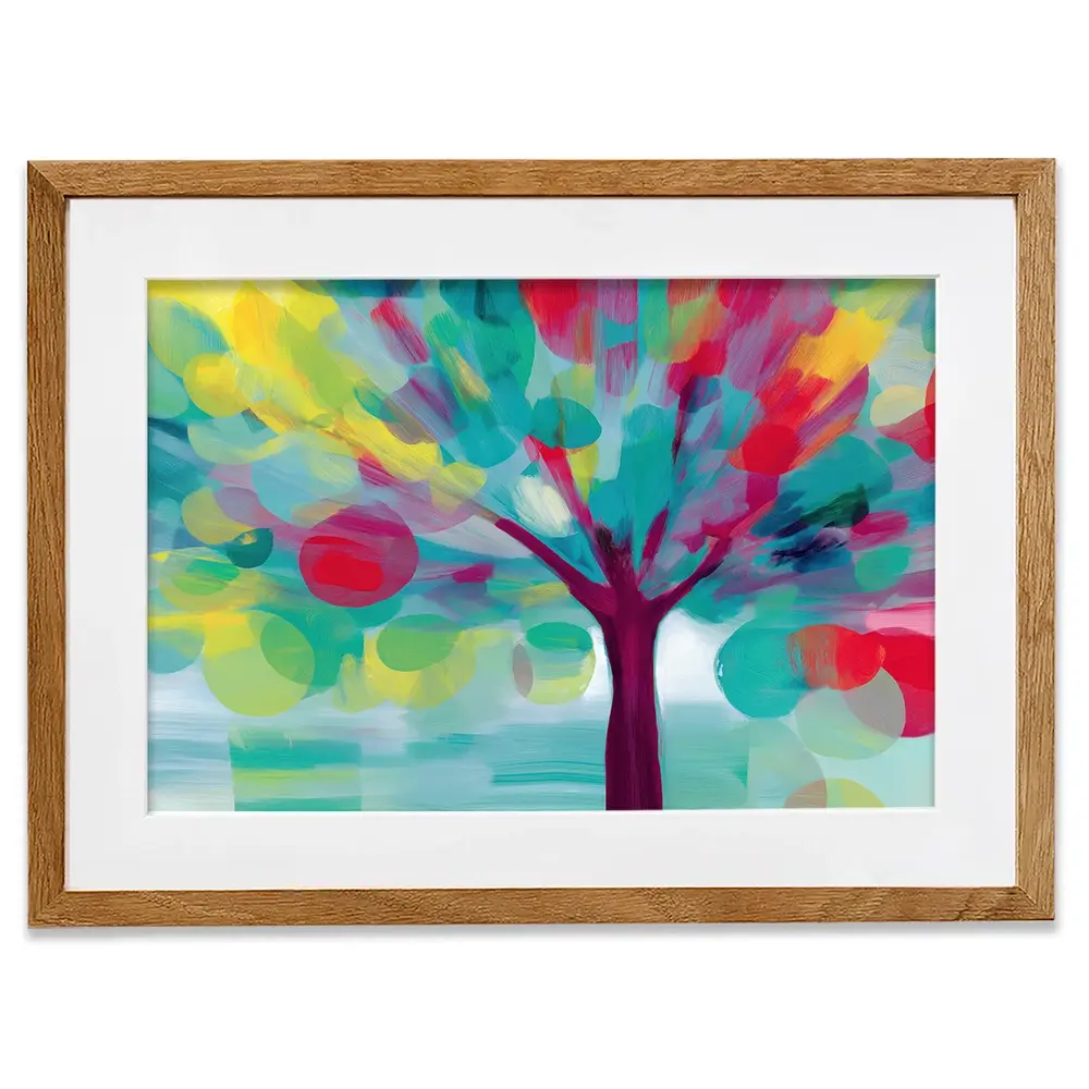 Tree Of Colours Framed Art Print Tree Of Colours Framed Art Print wall art product Chromatic Storm Studio