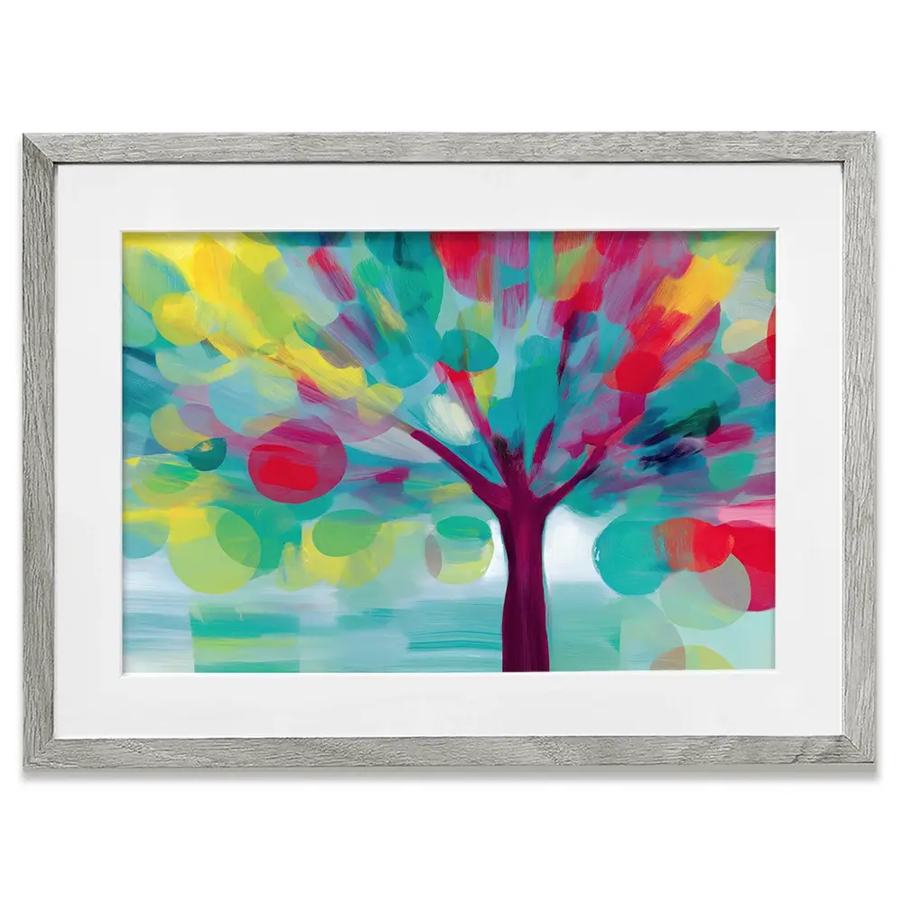Tree Of Colours Framed Art Print Tree Of Colours Framed Art Print wall art product Chromatic Storm Studio