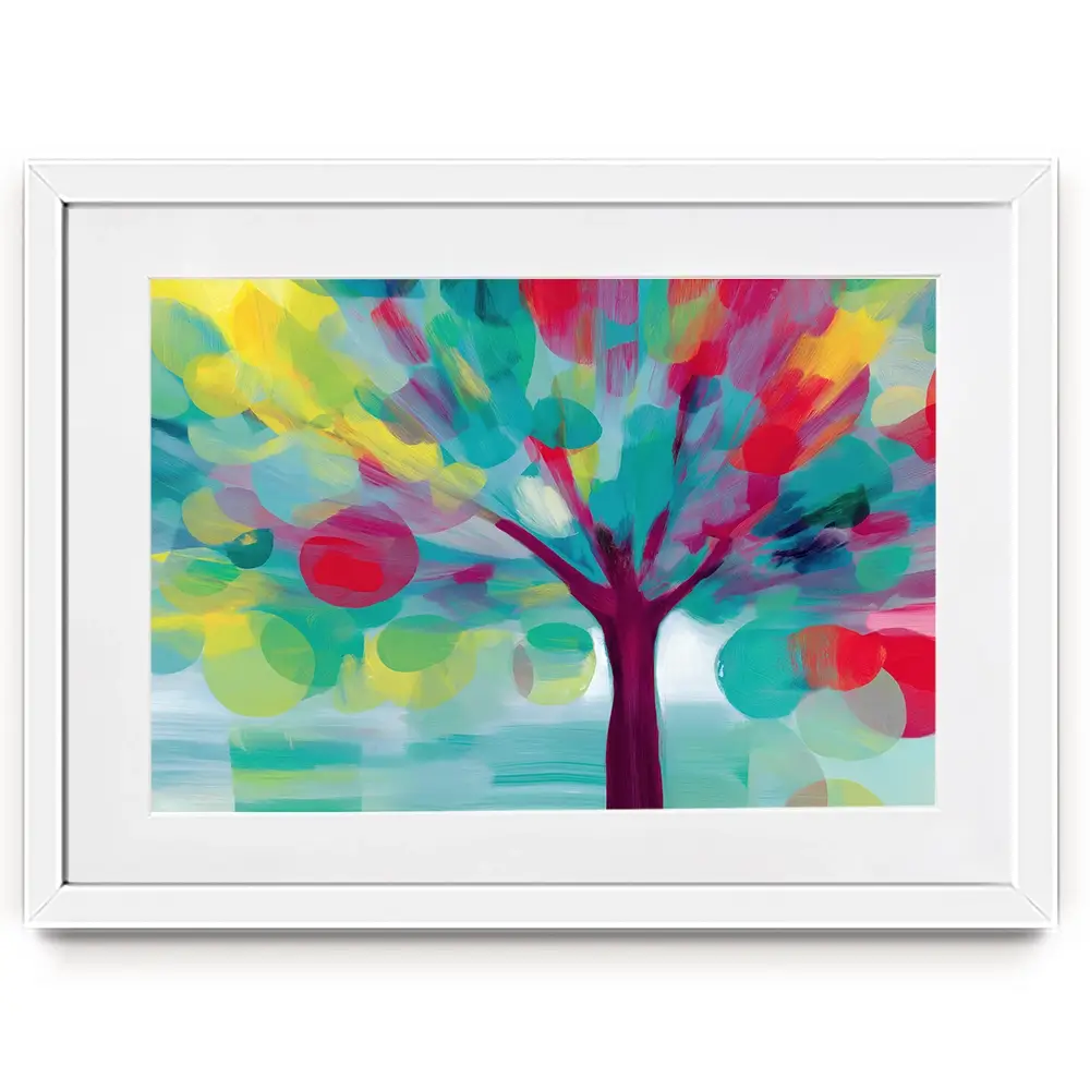 Tree Of Colours Framed Art Print Tree Of Colours Framed Art Print wall art product Chromatic Storm Studio