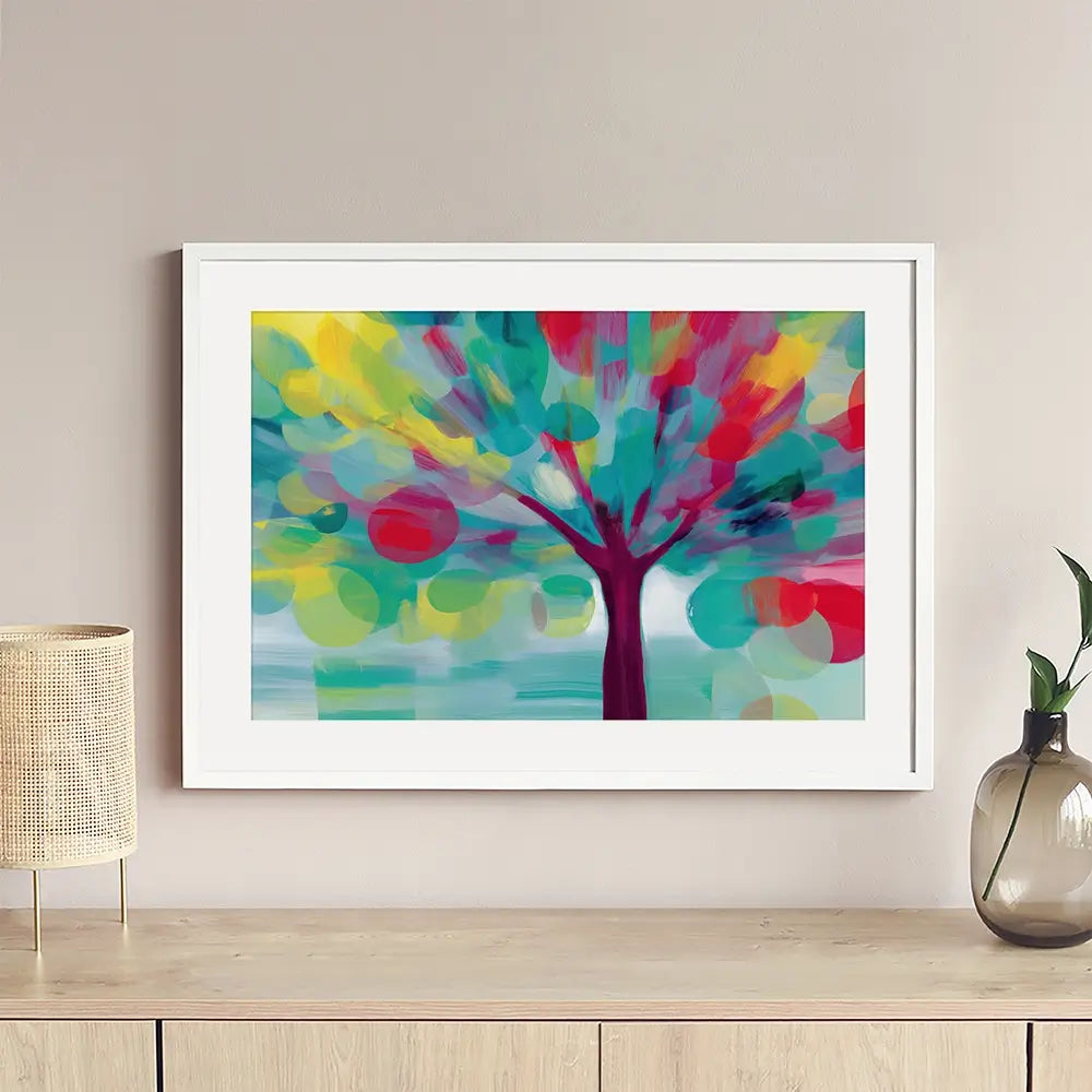Tree Of Colours Framed Art Print Tree Of Colours Framed Art Print wall art product Chromatic Storm Studio