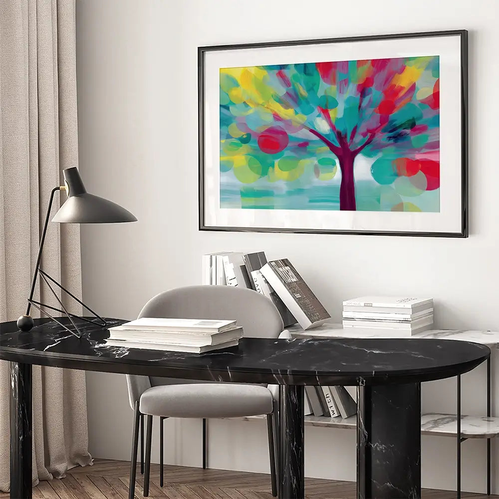 Tree Of Colours Framed Art Print Tree Of Colours Framed Art Print wall art product Chromatic Storm Studio