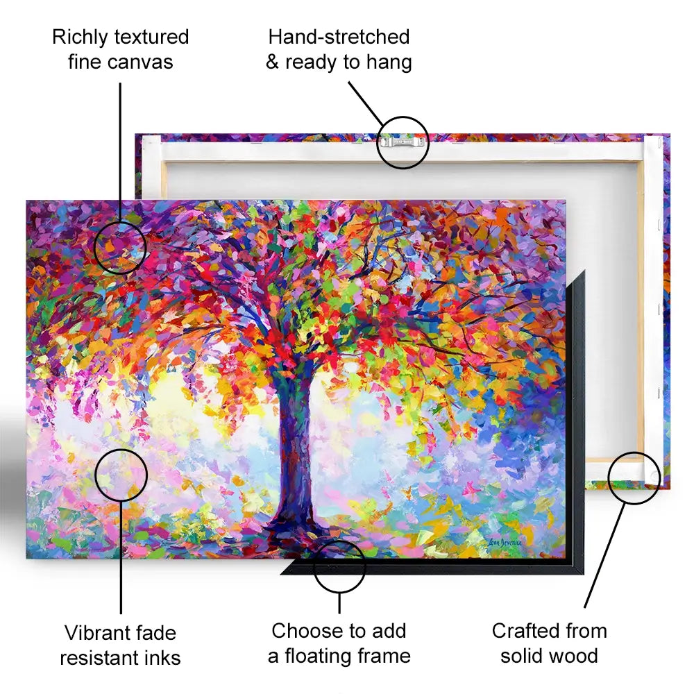 Tree Of Happiness Canvas Print Tree of Happiness Canvas Print | Tree Art & Artwork wall art product Leon Devenice