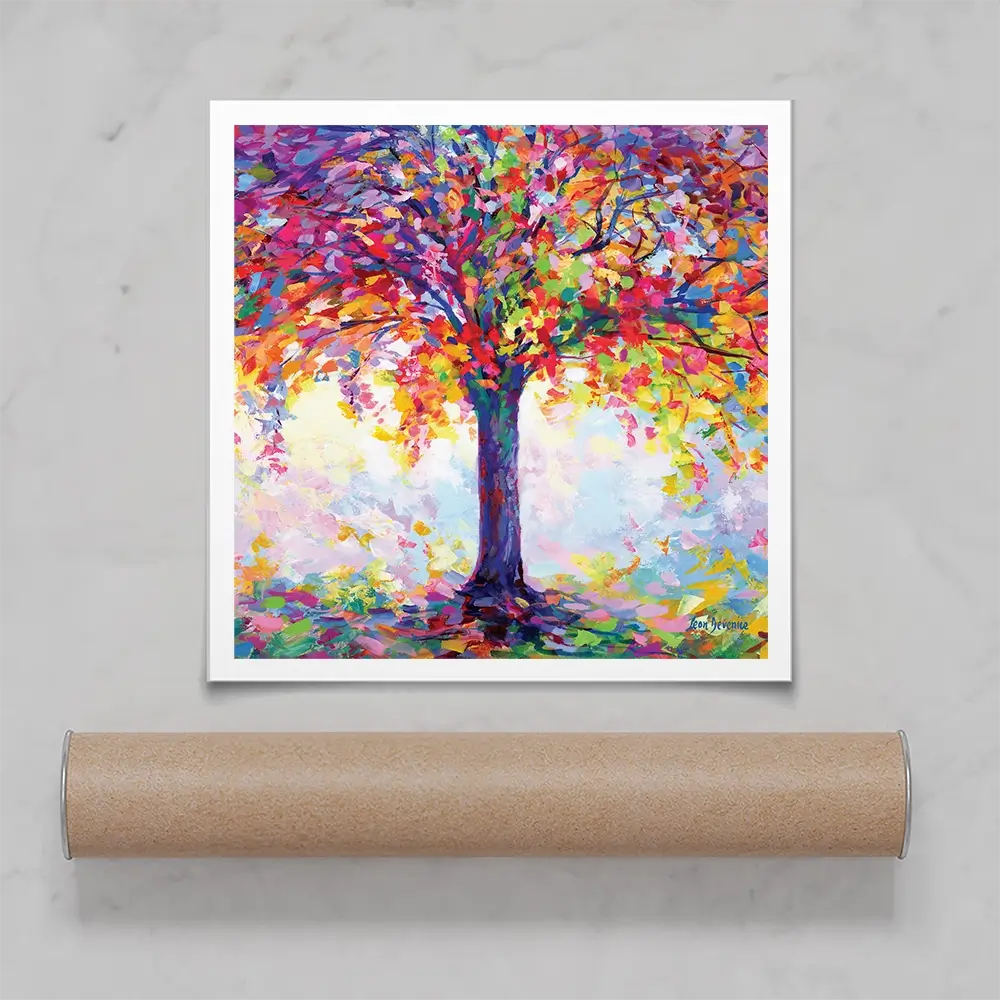 Tree Of Happiness Square Art Print Tree Of Happiness Square Art Print wall art product Leon Devenice