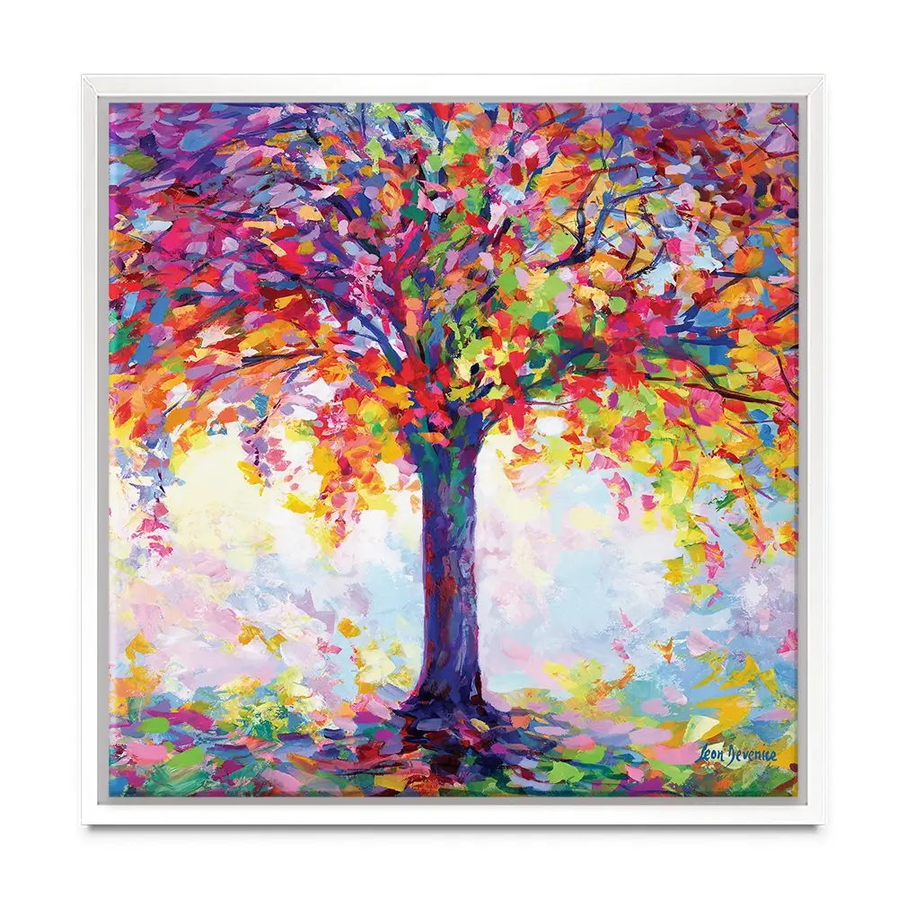 Tree Of Happiness Square Canvas Print Tree Of Happiness Square Canvas Print wall art product Leon Devenice