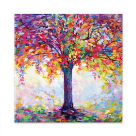 Tree Of Happiness Square Canvas Print Tree Of Happiness Square Canvas Print wall art product Leon Devenice
