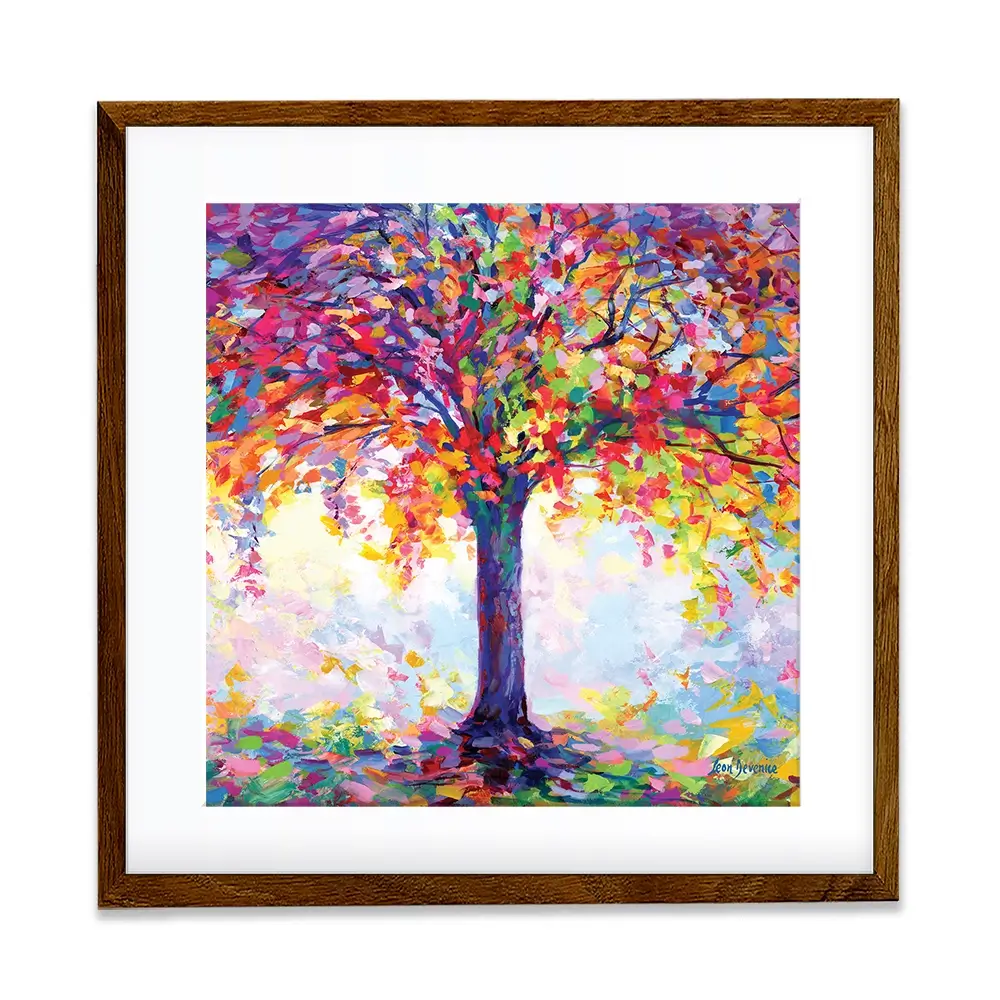 Tree Of Happiness Square Framed Art Print Tree Of Happiness Square Framed Art Print wall art product Leon Devenice