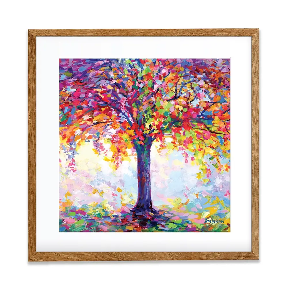 Tree Of Happiness Square Framed Art Print Tree Of Happiness Square Framed Art Print wall art product Leon Devenice