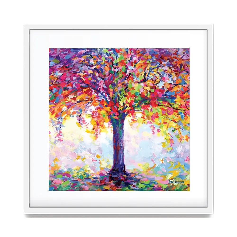Tree Of Happiness Square Framed Art Print Tree Of Happiness Square Framed Art Print wall art product Leon Devenice