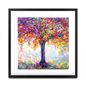 Tree Of Happiness Square Framed Art Print Tree Of Happiness Square Framed Art Print wall art product Leon Devenice