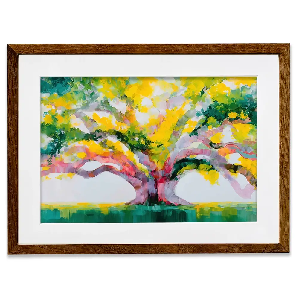 Tree Of Life In Gold Framed Art Print Tree Of Life In Gold Framed Art Print wall art product Chromatic Storm Studio