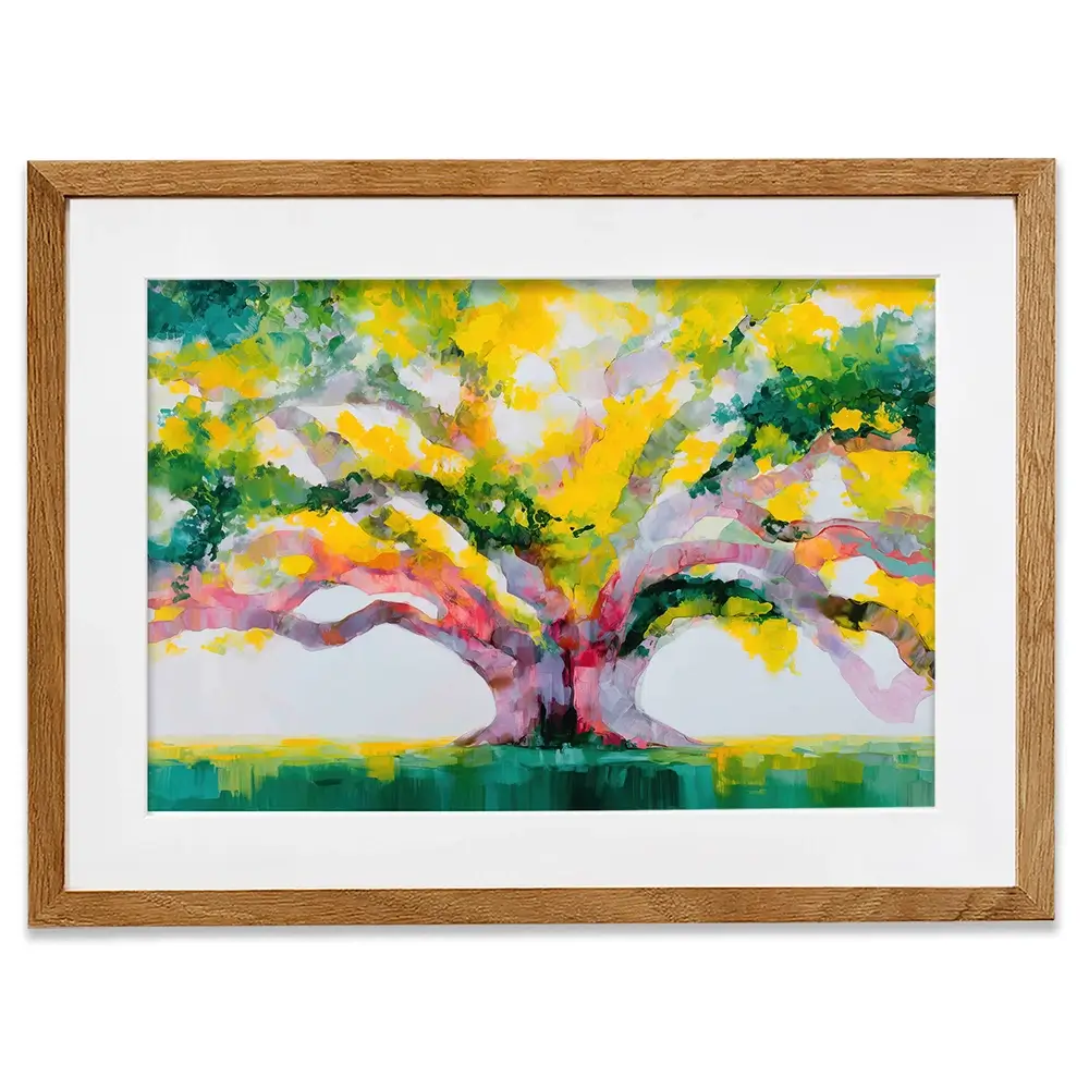 Tree Of Life In Gold Framed Art Print Tree Of Life In Gold Framed Art Print wall art product Chromatic Storm Studio