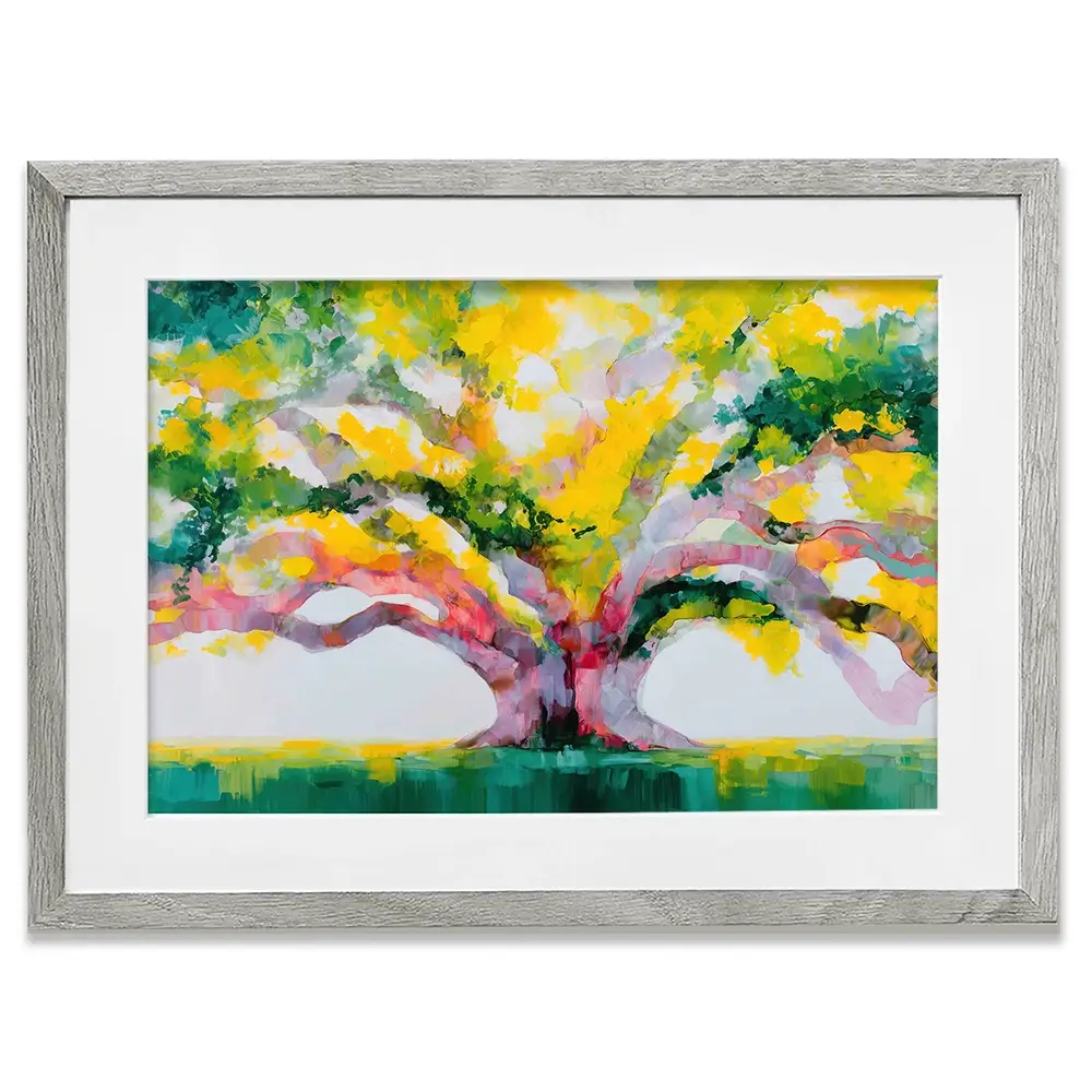 Tree Of Life In Gold Framed Art Print Tree Of Life In Gold Framed Art Print wall art product Chromatic Storm Studio