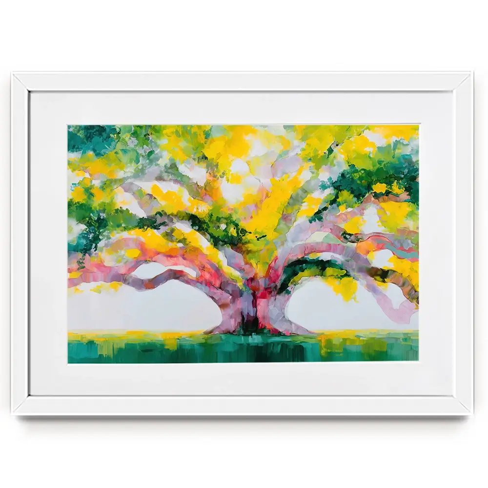 Tree Of Life In Gold Framed Art Print Tree Of Life In Gold Framed Art Print wall art product Chromatic Storm Studio