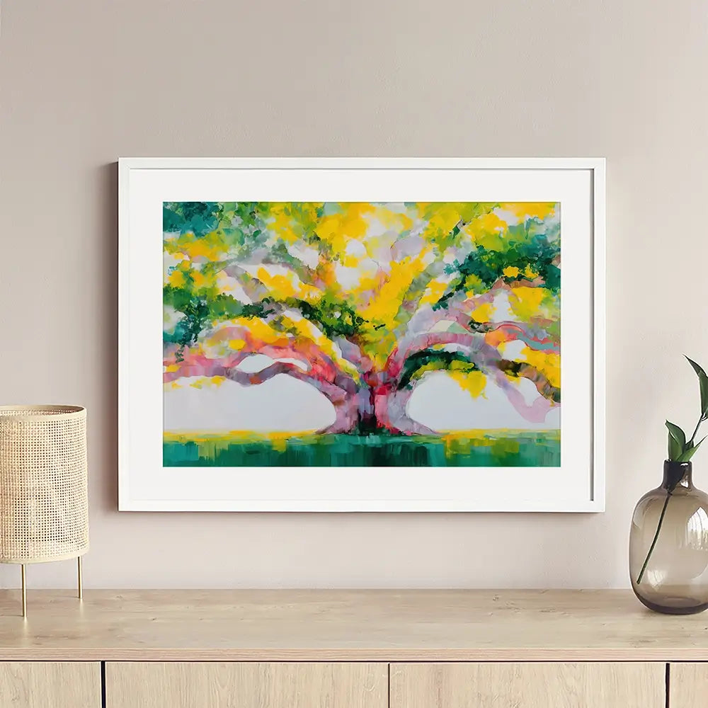 Tree Of Life In Gold Framed Art Print Tree Of Life In Gold Framed Art Print wall art product Chromatic Storm Studio