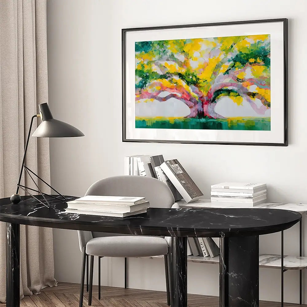 Tree Of Life In Gold Framed Art Print Tree Of Life In Gold Framed Art Print wall art product Chromatic Storm Studio