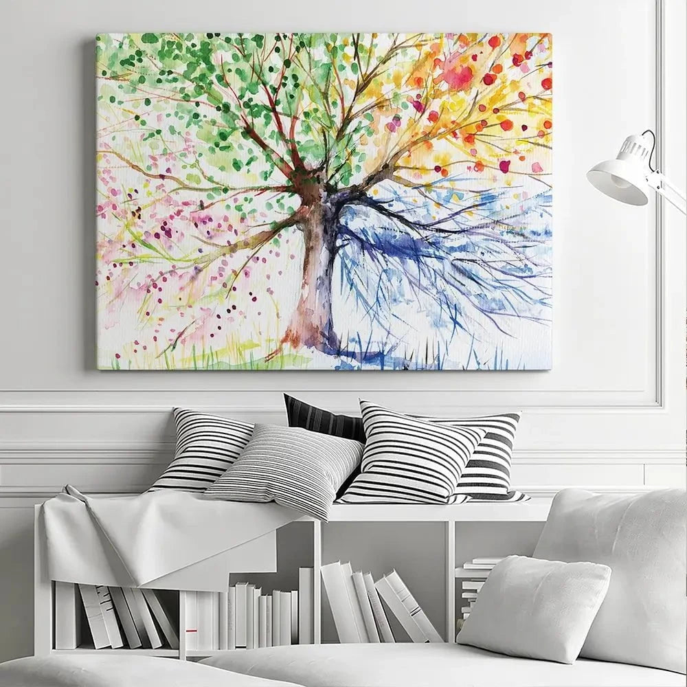 Tree Of Seasons Canvas Print Tree Of Seasons Canvas Print wall art product DeepGreen / Shutterstock