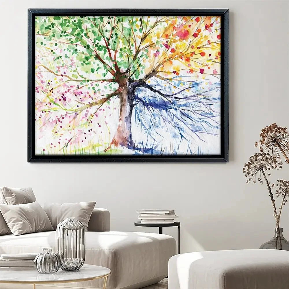 Tree Of Seasons Canvas Print Tree Of Seasons Canvas Print wall art product DeepGreen / Shutterstock