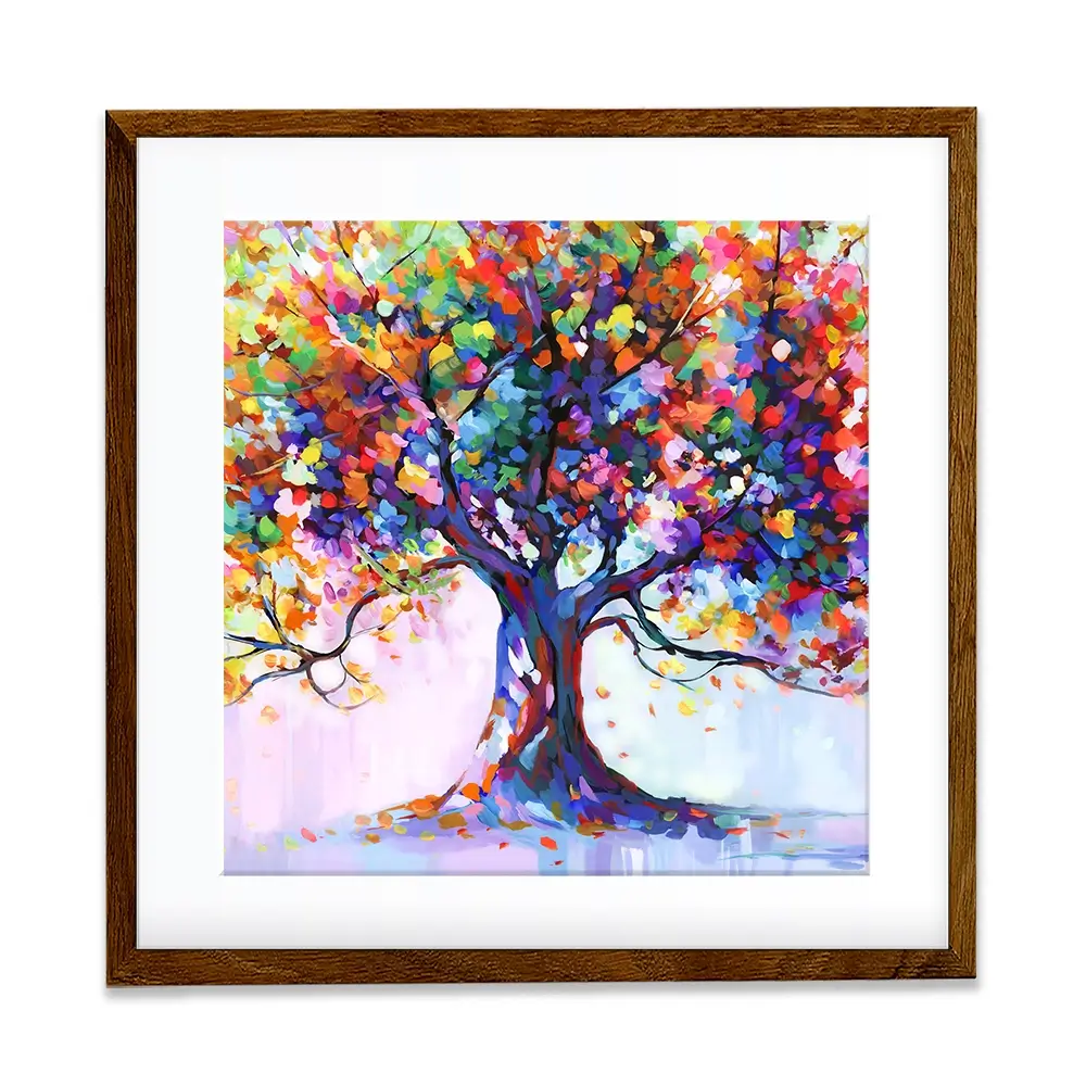 Tree Of Wellbeing Square Framed Art Print Tree Of Wellbeing Square Framed Art Print wall art product Leon Devenice