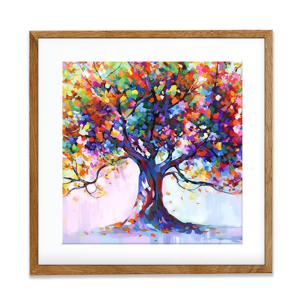 Tree Of Wellbeing Square Framed Art Print Tree Of Wellbeing Square Framed Art Print wall art product Leon Devenice