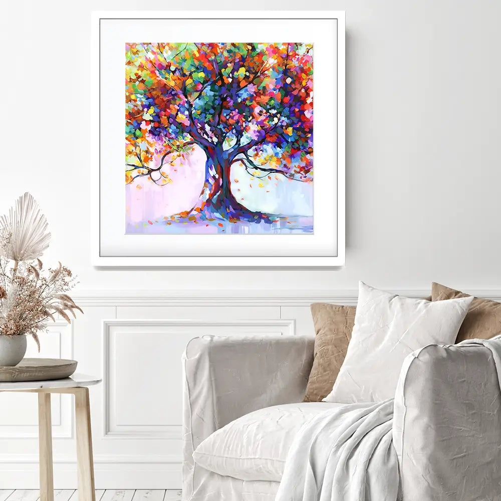 Tree Of Wellbeing Square Framed Art Print Tree Of Wellbeing Square Framed Art Print wall art product Leon Devenice
