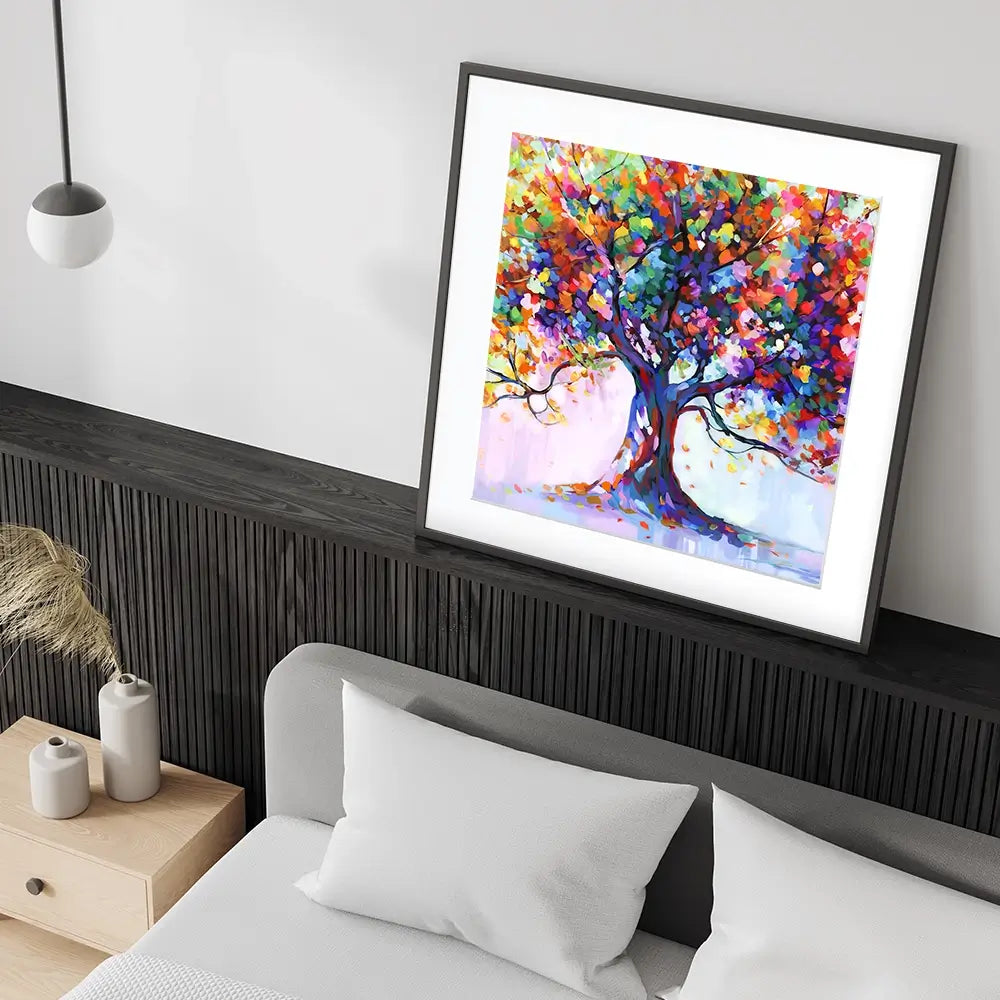 Tree Of Wellbeing Square Framed Art Print Tree Of Wellbeing Square Framed Art Print wall art product Leon Devenice