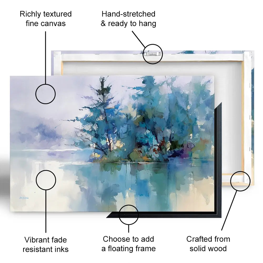 Trees Along The Lake 2 Canvas Print Trees Along The Lake 2 Canvas Print wall art product Leon Devenice