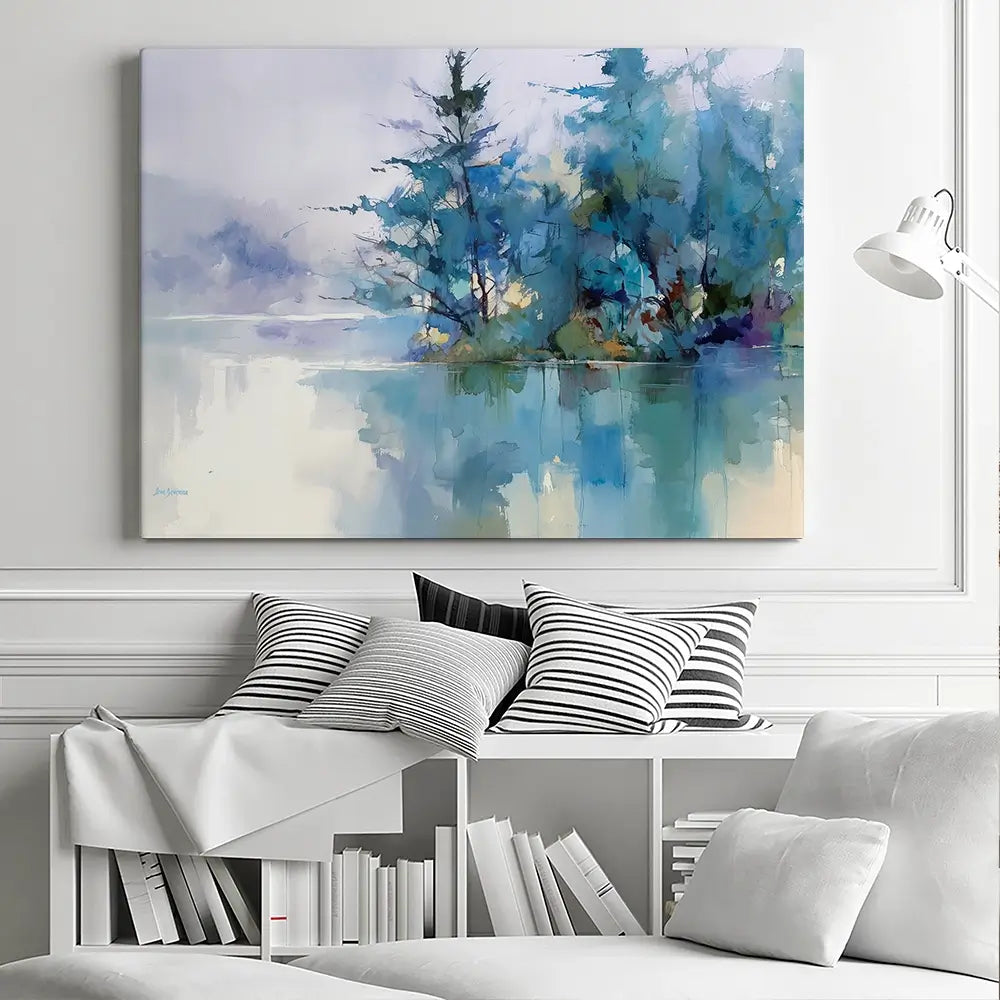 Trees Along The Lake 2 Canvas Print Trees Along The Lake 2 Canvas Print wall art product Leon Devenice