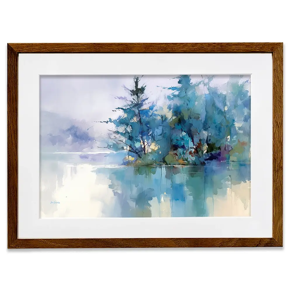 Trees Along The Lake 2 Framed Art Print Trees Along The Lake 2 Framed Art Print wall art product Leon Devenice