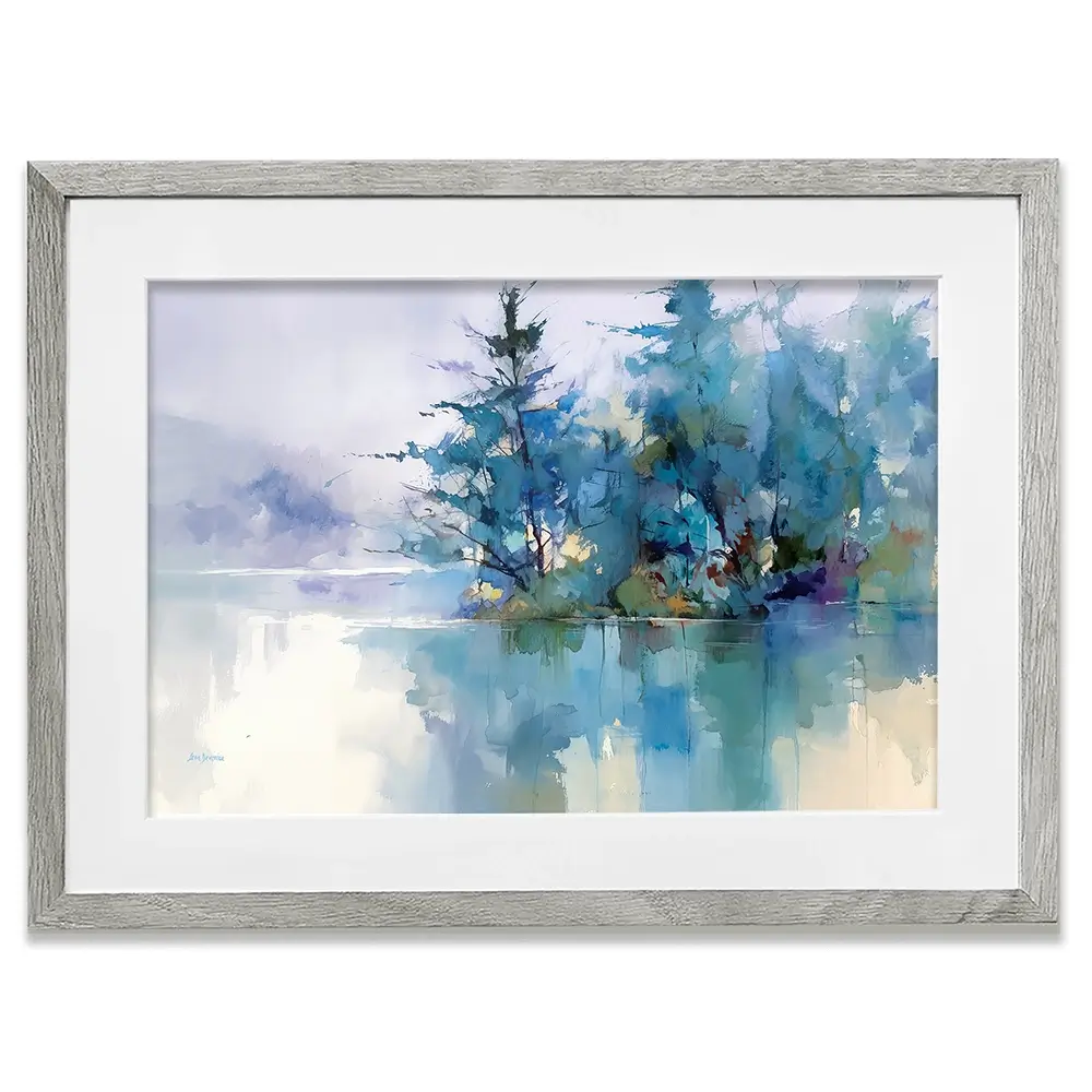 Trees Along The Lake 2 Framed Art Print Trees Along The Lake 2 Framed Art Print wall art product Leon Devenice