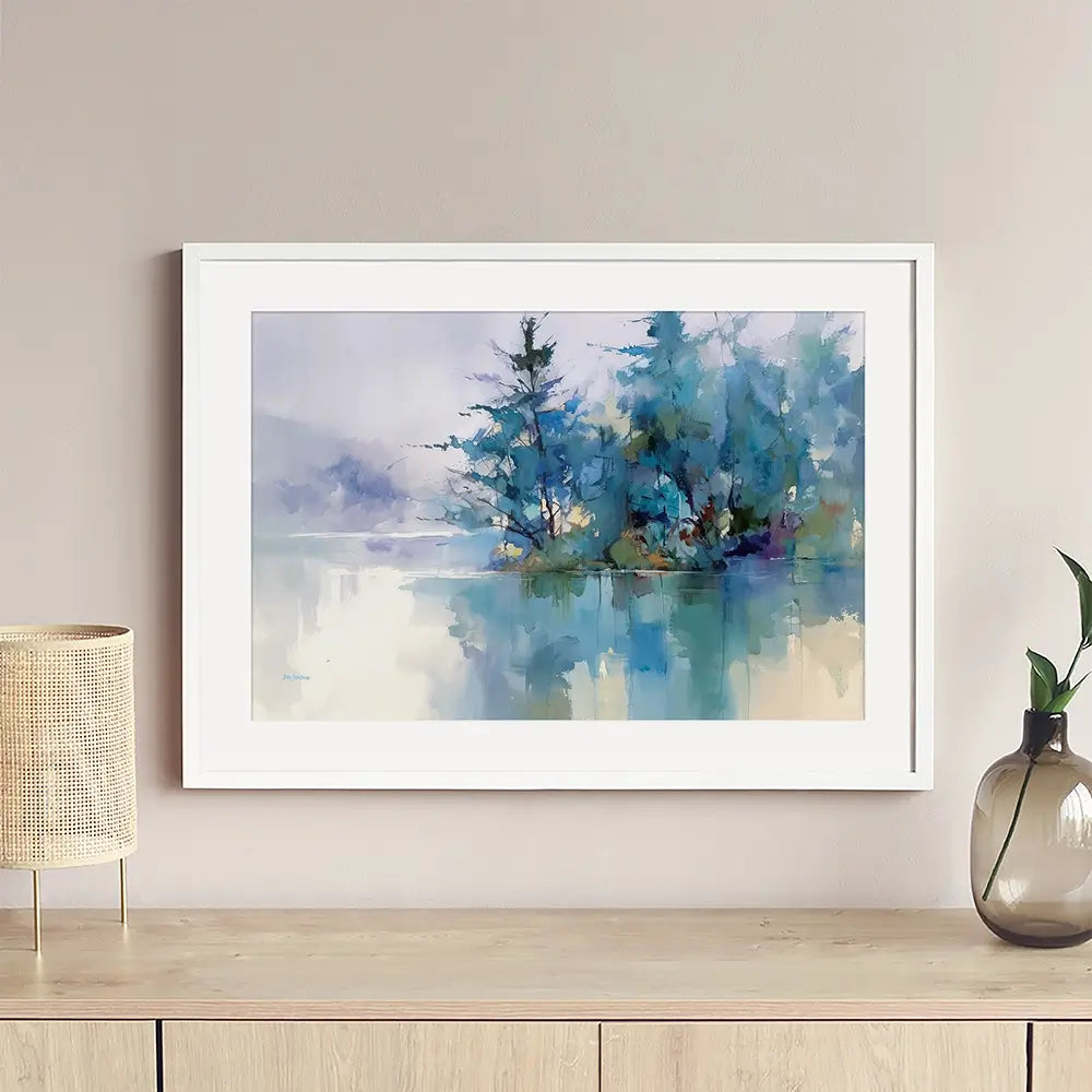 Trees Along The Lake 2 Framed Art Print Trees Along The Lake 2 Framed Art Print wall art product Leon Devenice