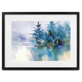 Trees Along The Lake 2 Framed Art Print Trees Along The Lake 2 Framed Art Print wall art product Leon Devenice