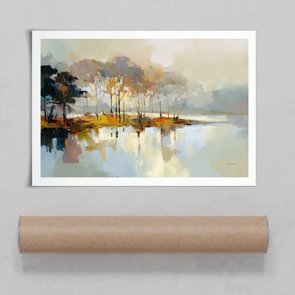 Trees Along The Lake Art Print Trees Along The Lake Art Print wall art product Leon Devenice