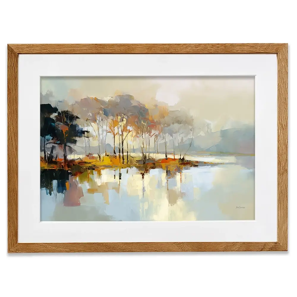Trees Along The Lake Framed Art Print Trees Along The Lake Framed Art Print wall art product Leon Devenice