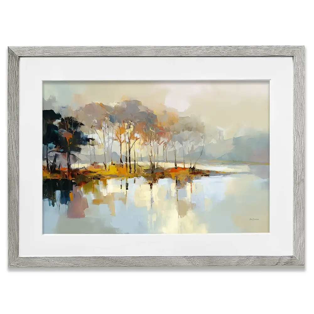 Trees Along The Lake Framed Art Print Trees Along The Lake Framed Art Print wall art product Leon Devenice