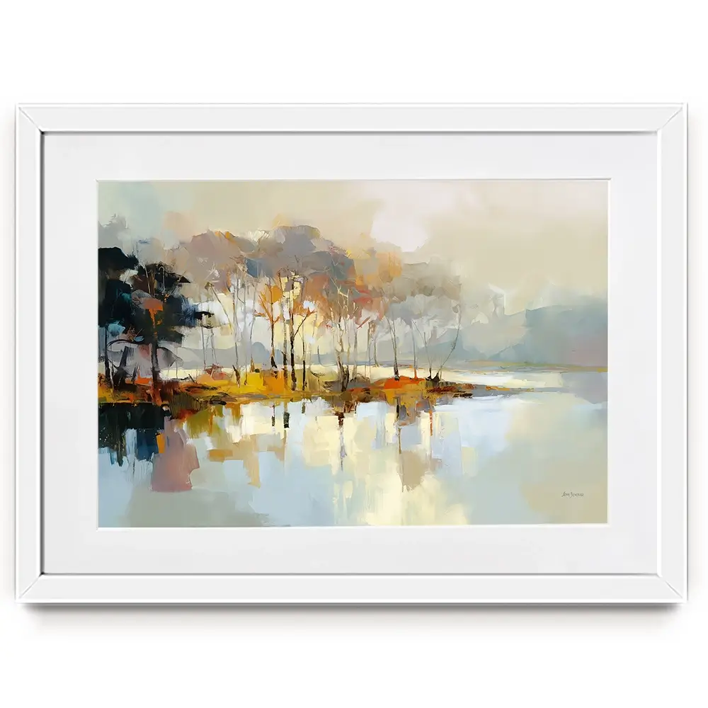 Trees Along The Lake Framed Art Print Trees Along The Lake Framed Art Print wall art product Leon Devenice