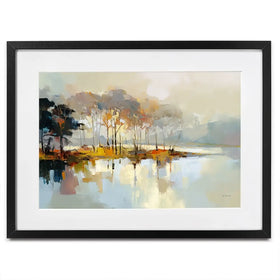 Trees Along The Lake Framed Art Print Trees Along The Lake Framed Art Print wall art product Leon Devenice
