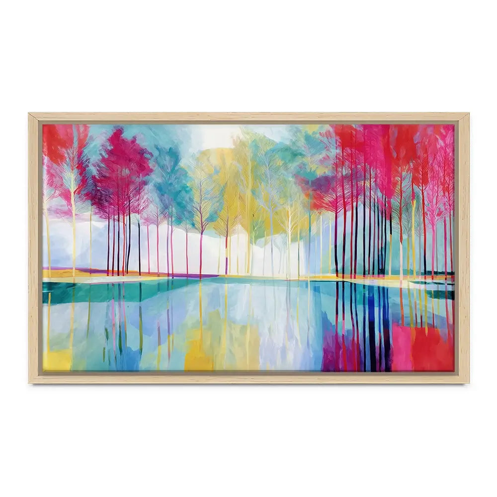 Trees Reflected In Still Water Canvas Print Trees Reflected In Still Water Canvas Print wall art product Chromatic Storm Studio