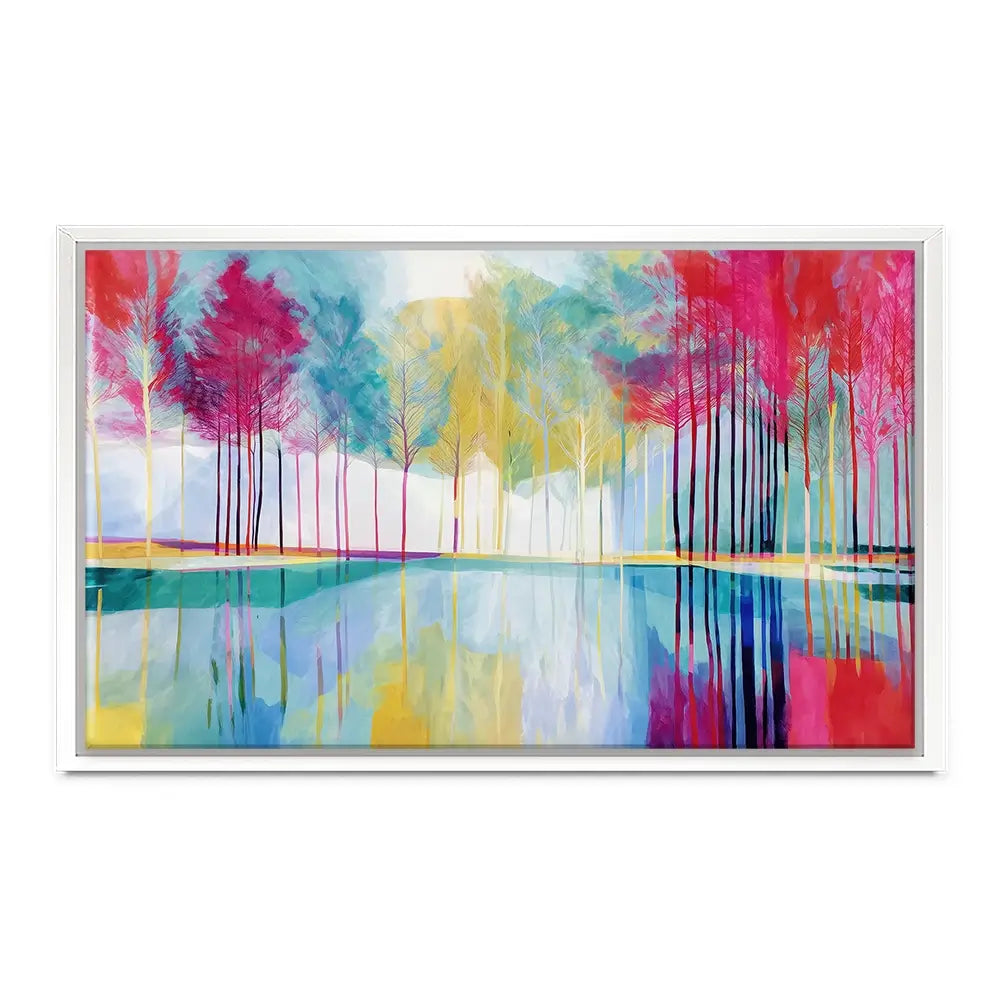 Trees Reflected In Still Water Canvas Print Trees Reflected In Still Water Canvas Print wall art product Chromatic Storm Studio