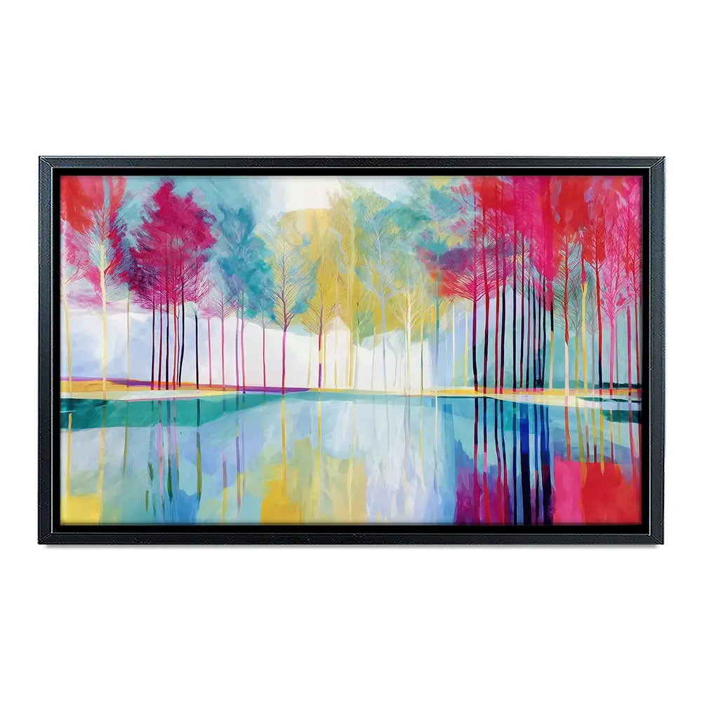 Trees Reflected In Still Water Canvas Print Trees Reflected In Still Water Canvas Print wall art product Chromatic Storm Studio