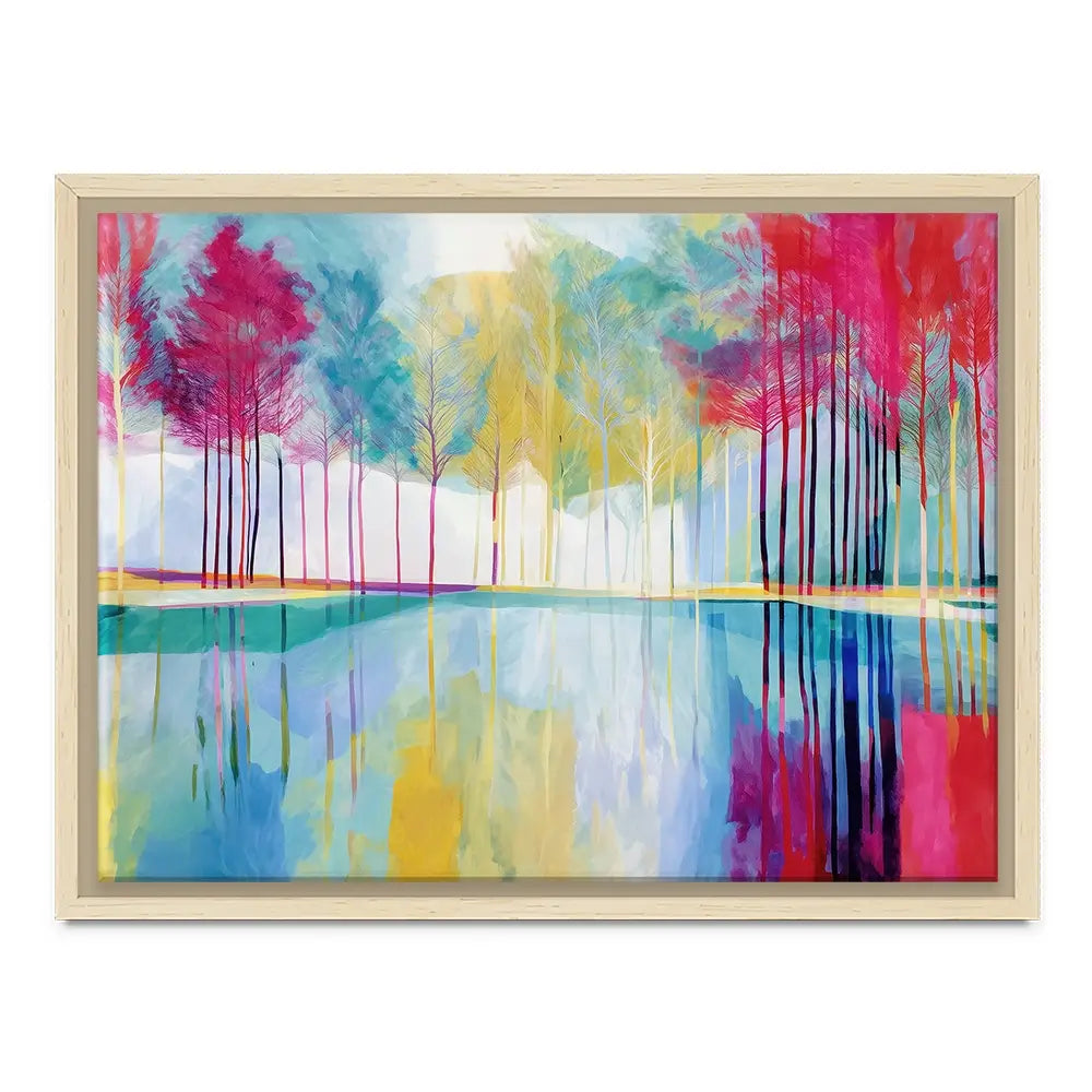 Trees Reflected In Still Water Canvas Print Trees Reflected In Still Water Canvas Print wall art product Chromatic Storm Studio