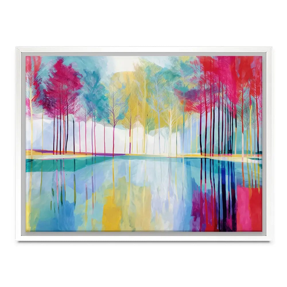 Trees Reflected In Still Water Canvas Print Trees Reflected In Still Water Canvas Print wall art product Chromatic Storm Studio