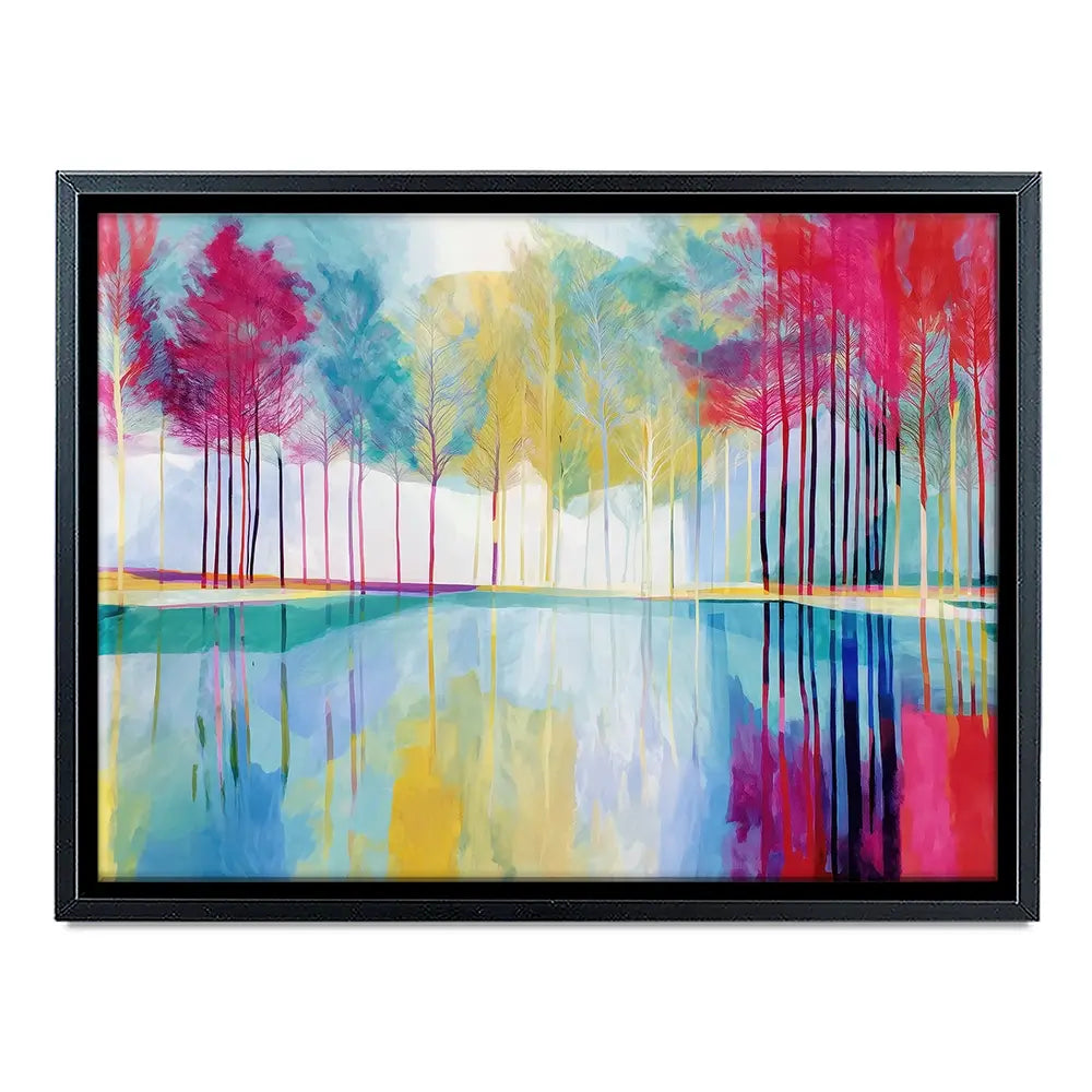 Trees Reflected In Still Water Canvas Print Trees Reflected In Still Water Canvas Print wall art product Chromatic Storm Studio