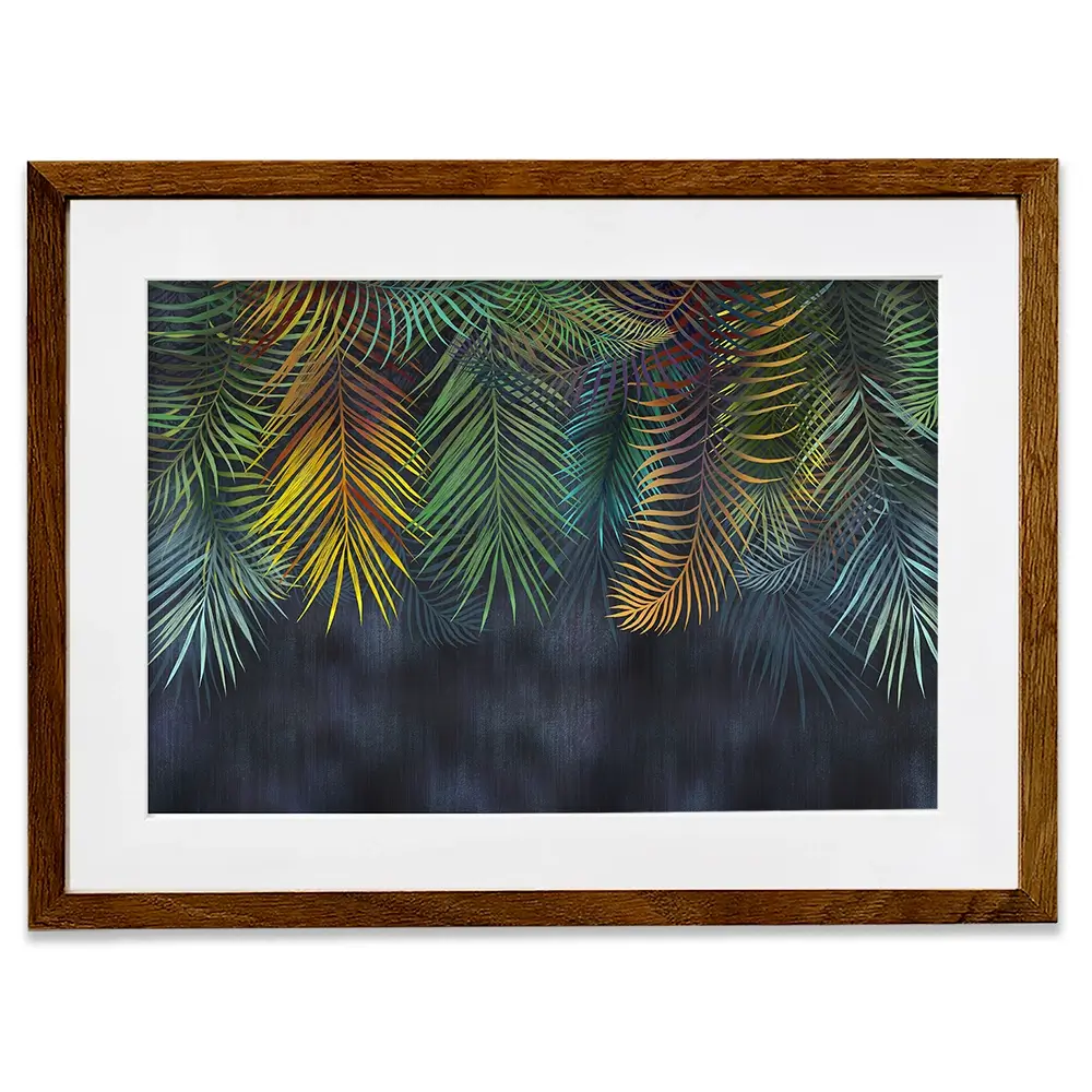 Tropical Hanging Leaves Framed Art Print Tropical Hanging Leaves Framed Art Print wall art product Katrine_arty / Shutterstock