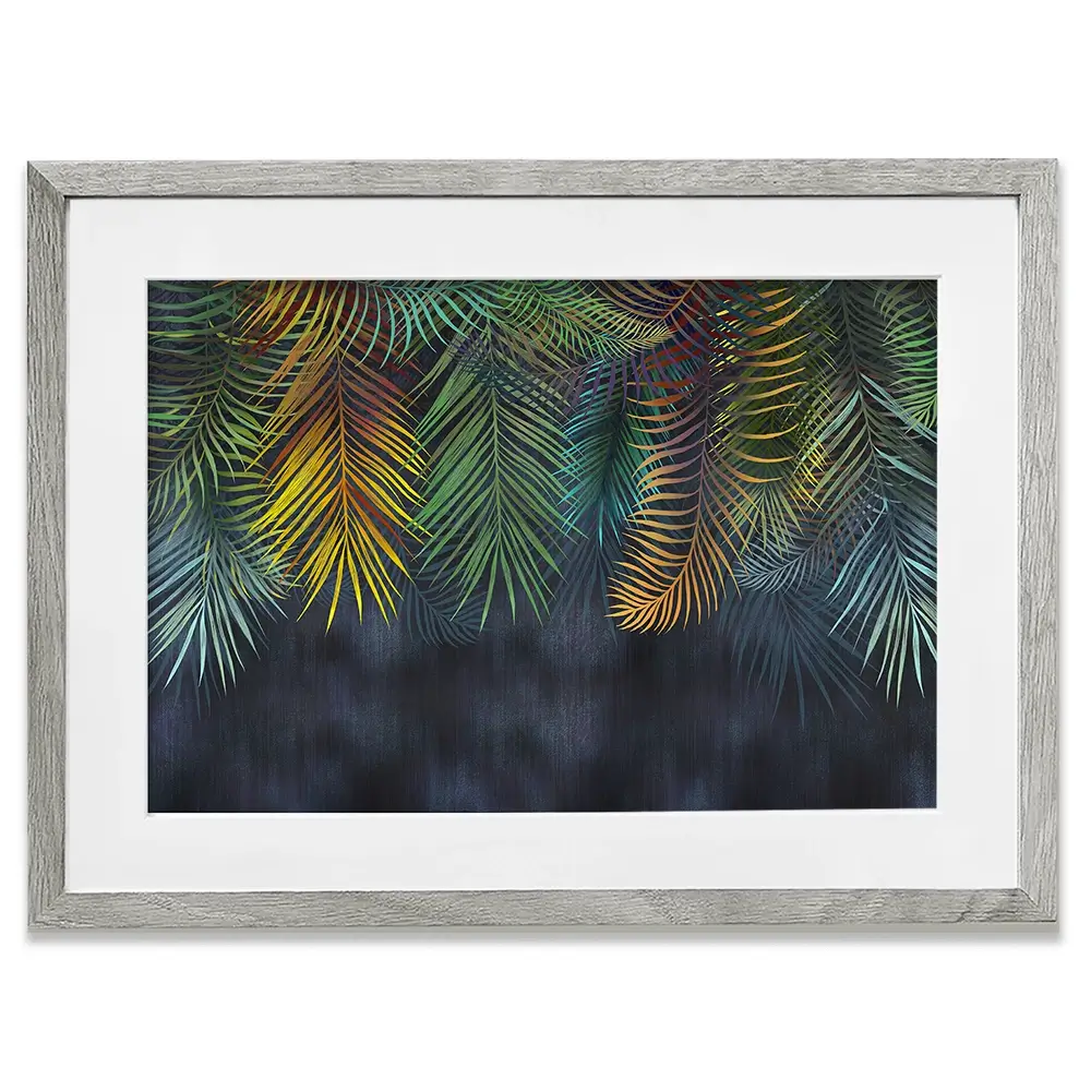 Tropical Hanging Leaves Framed Art Print Tropical Hanging Leaves Framed Art Print wall art product Katrine_arty / Shutterstock