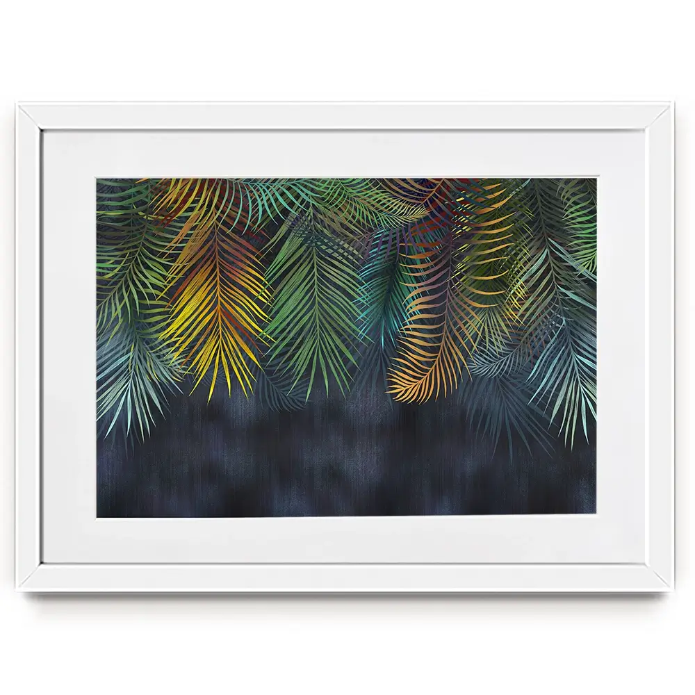 Tropical Hanging Leaves Framed Art Print Tropical Hanging Leaves Framed Art Print wall art product Katrine_arty / Shutterstock