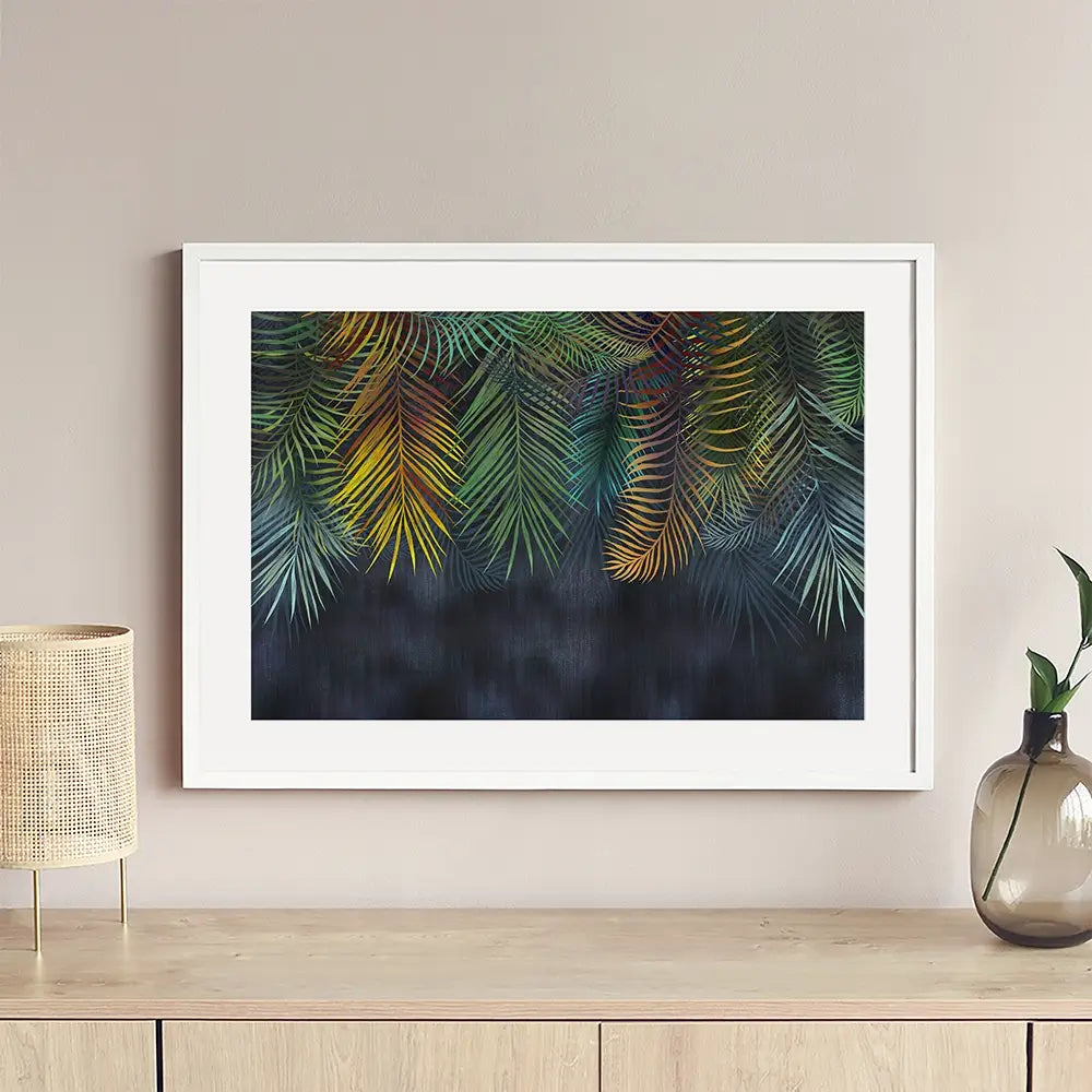 Tropical Hanging Leaves Framed Art Print Tropical Hanging Leaves Framed Art Print wall art product Katrine_arty / Shutterstock