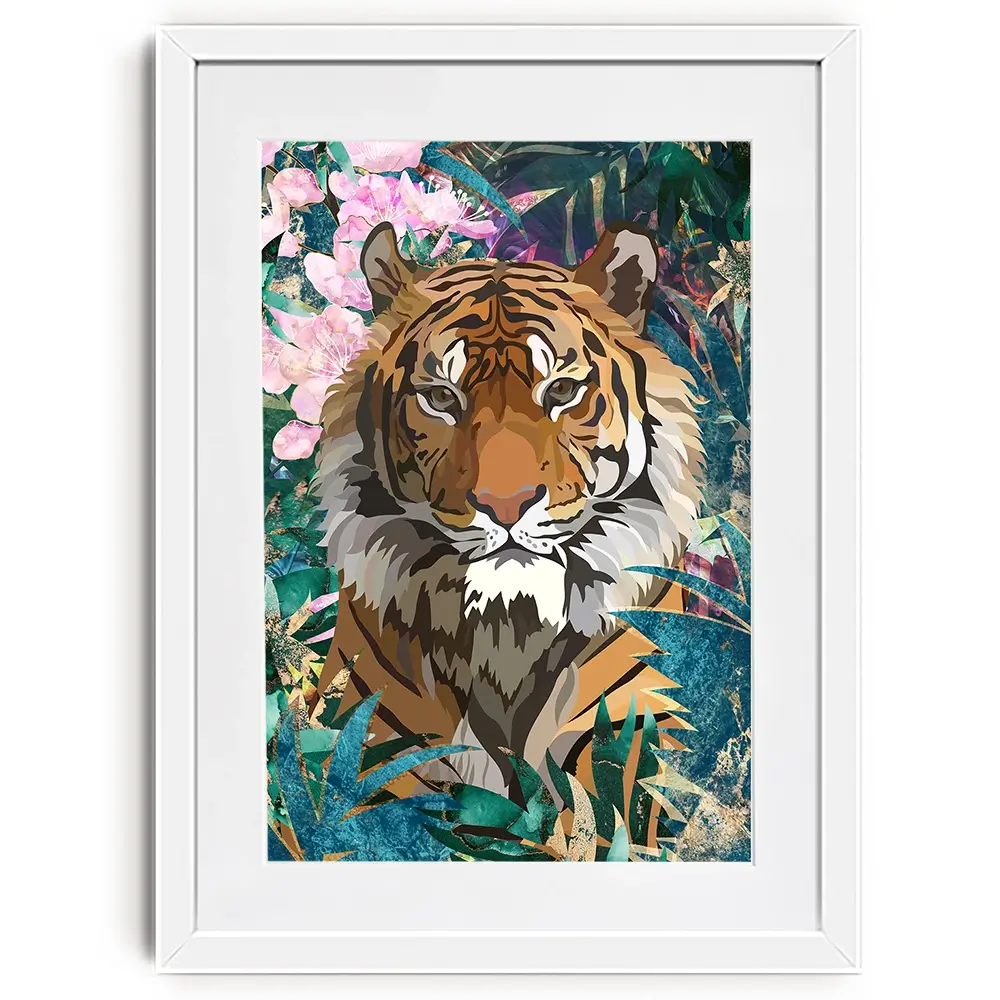 Tropical Tiger Framed Art Print Tropical Tiger Framed Art Print wall art product Sarah Manovski