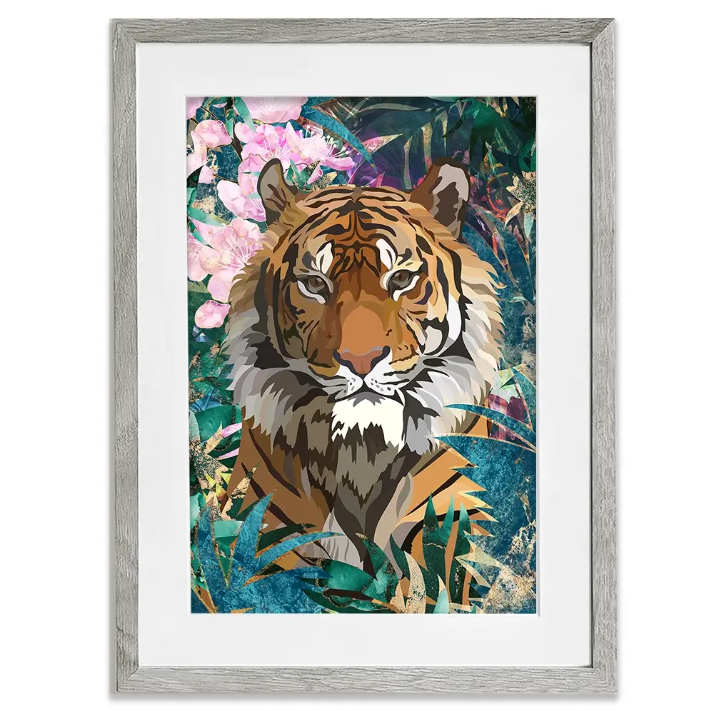Tropical Tiger Framed Art Print Tropical Tiger Framed Art Print wall art product Sarah Manovski