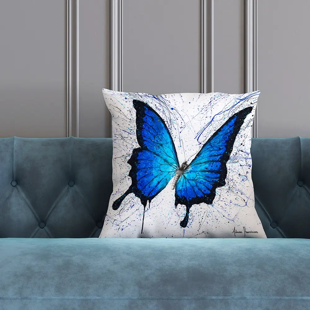 Tropics Of Blue Butterfly Cushion Tropics Of Blue Butterfly Cushion wall art product Ashvin Harrison